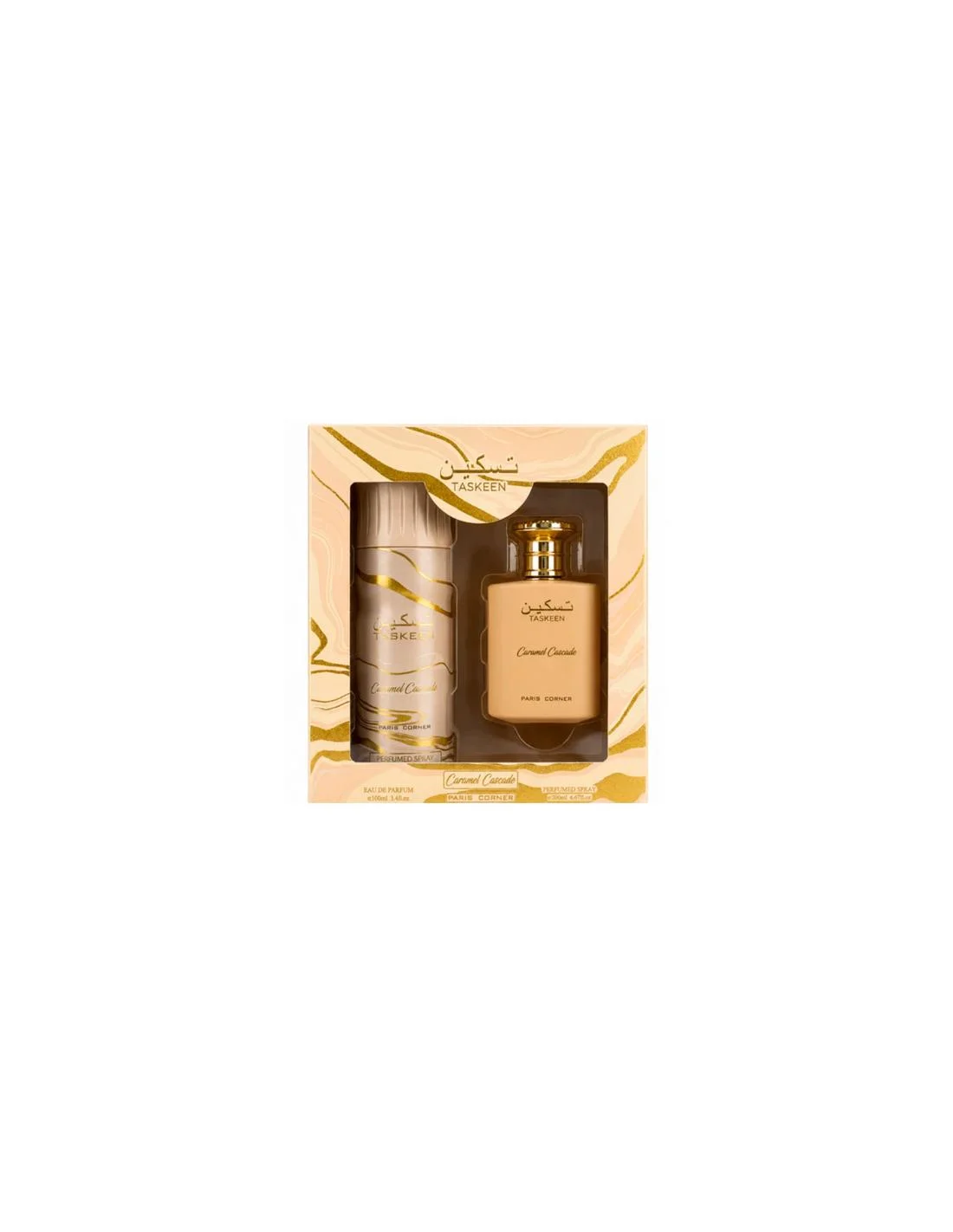 Paris Corner Taskeen Caramel Cascade Edp Spray 100ml Sets Deodorante Spray 200ml